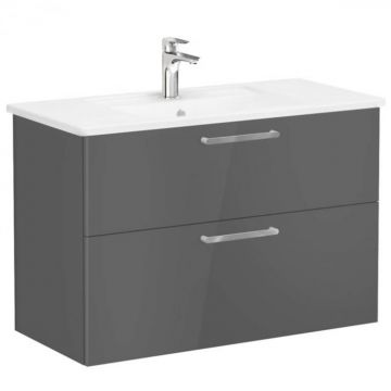 Unitate de baza lavoar baie, cu doua sertare 100cm, inalt gloss anthracite, cu angular lavoar   chiuveta baie   68305
