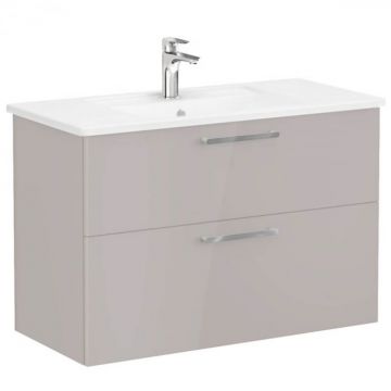 Unitate de baza lavoar baie, cu doua sertare 100cm, inalt gloss sahara beige, cu angular lavoar   chiuveta baie   68306