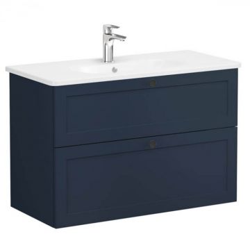 Unitate de baza lavoar baie, cu doua sertare 100cm, mat dark albastru, cu rounded lavoar   chiuveta baie   68888