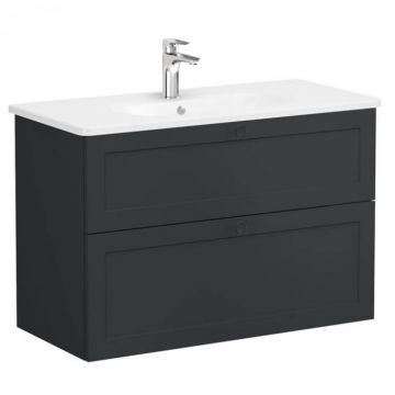 Unitate de baza lavoar baie, cu doua sertare 100cm, mat graphite, cu rounded lavoar   chiuveta baie   68887