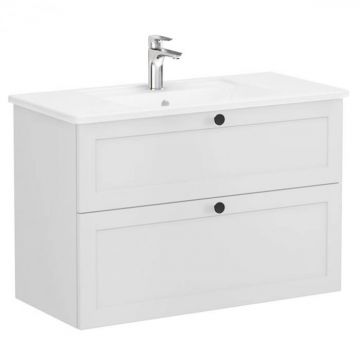 Unitate de baza lavoar baie, cu doua sertare 100cm, mat gri deschis, cu angular lavoar   chiuveta baie   68877