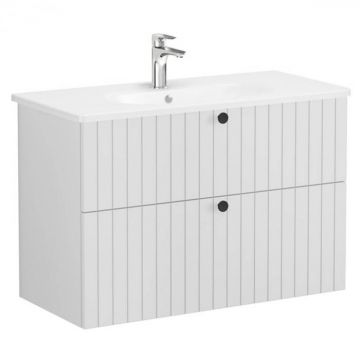 Unitate de baza lavoar baie, cu doua sertare 100cm, mat gri deschis, cu rounded lavoar   chiuveta baie   69458