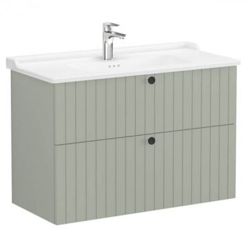 Unitate de baza lavoar baie, cu doua sertare 100cm, mat retro green, cu classical lavoar   chiuveta baie   69470