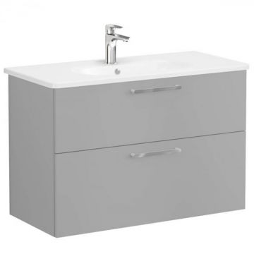 Unitate de baza lavoar baie, cu doua sertare 100cm, mat rock grey, cu rounded lavoar   chiuveta baie   68317