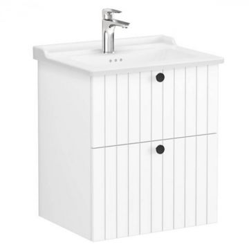 Unitate de baza lavoar baie, cu doua sertare 60cm alb mat, cu classical lavoar   chiuveta baie   69422