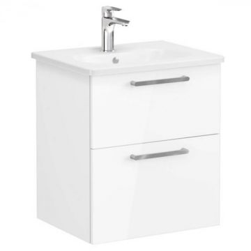 Unitate de baza lavoar baie, cu doua sertare 60cm inalt gloss alb, cu rounded lavoar   chiuveta baie   66295