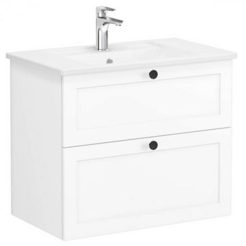 Unitate de baza lavoar baie, cu doua sertare 80cm, alb mat, cu angular lavoar   chiuveta baie   68855