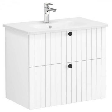 Unitate de baza lavoar baie, cu doua sertare 80cm, alb mat, cu rounded lavoar   chiuveta baie   69436