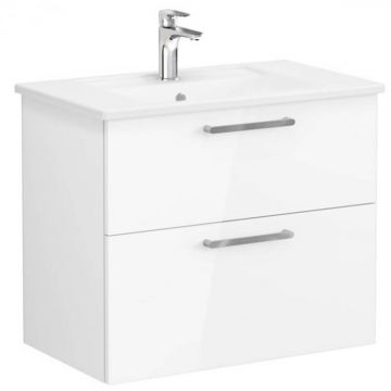 Unitate de baza lavoar baie, cu doua sertare 80cm, inalt gloss alb, cu angular lavoar   chiuveta baie   66306