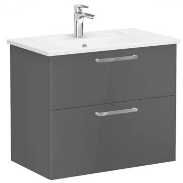 Unitate de baza lavoar baie, cu doua sertare 80cm, inalt gloss anthracite, cu angular lavoar   chiuveta baie   66304
