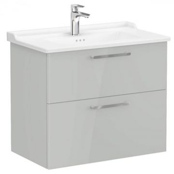 Unitate de baza lavoar baie, cu doua sertare 80cm, inalt gloss pearl grey, cu classical lavoar   chiuveta baie   68294