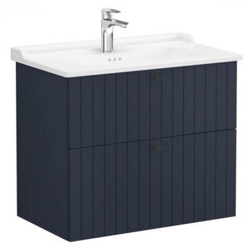 Unitate de baza lavoar baie, cu doua sertare 80cm, mat dark albastru, cu classical lavoar   chiuveta baie   69448