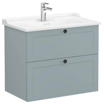 Unitate de baza lavoar baie, cu doua sertare 80cm, mat fijord green, cu classical lavoar   chiuveta baie   68872