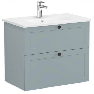 Unitate de baza lavoar baie, cu doua sertare 80cm, mat fijord green, cu rounded lavoar   chiuveta baie   68865