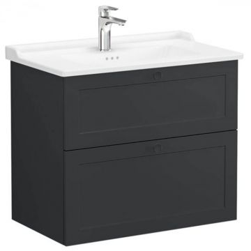 Unitate de baza lavoar baie, cu doua sertare 80cm, mat graphite, cu classical lavoar   chiuveta baie   68873