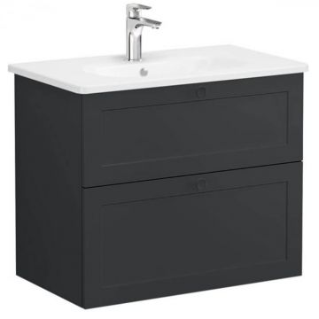 Unitate de baza lavoar baie, cu doua sertare 80cm, mat graphite, cu rounded lavoar   chiuveta baie   68866