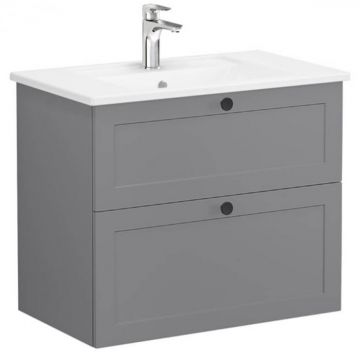 Unitate de baza lavoar baie, cu doua sertare 80cm, mat grey, cu angular lavoar   chiuveta baie   68857