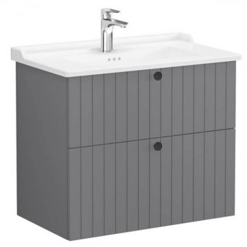 Unitate de baza lavoar baie, cu doua sertare 80cm, mat grey, cu classical lavoar   chiuveta baie   69445
