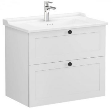 Unitate de baza lavoar baie, cu doua sertare 80cm, mat gri deschis, cu classical lavoar   chiuveta baie   68870