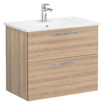 Unitate de baza lavoar baie, cu doua sertare 80cm, natural oak, cu angular lavoar   chiuveta baie   66302