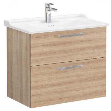 Unitate de baza lavoar baie, cu doua sertare 80cm, natural oak, cu classical lavoar   chiuveta baie   68300