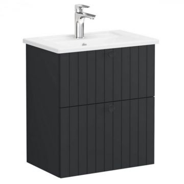 Unitate de baza lavoar baie, cu doua sertare, compact 60cm mat graphite, cu angular lavoar   chiuveta baie   69237