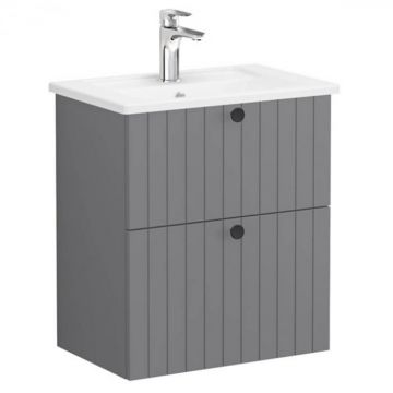 Unitate de baza lavoar baie, cu doua sertare, compact 60cm mat grey, cu angular lavoar   chiuveta baie   69235