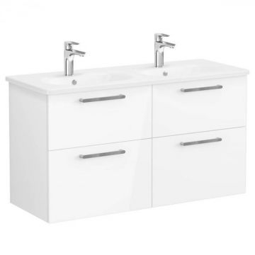 Unitate de baza lavoar baie, cu patru sertare 120 cm, inalt gloss alb, cu rounded lavoar   chiuveta baie   66283