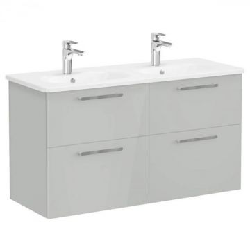 Unitate de baza lavoar baie, cu patru sertare 120 cm, inalt gloss pearl grey, cu rounded lavoar   chiuveta baie   66287