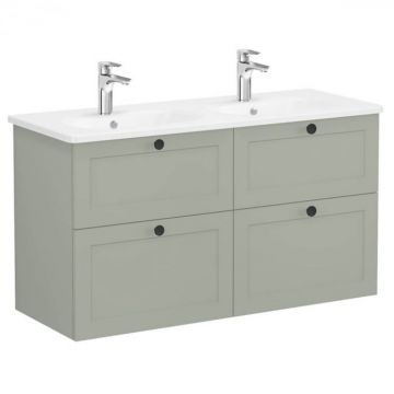 Unitate de baza lavoar baie, cu patru sertare 120 cm, mat retro green, cu rounded lavoar   chiuveta baie   68952