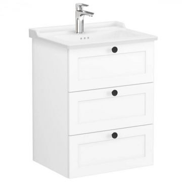 Unitate de baza lavoar baie, cu trei sertare 60cm alb mat, cu classical lavoar   chiuveta baie   68911