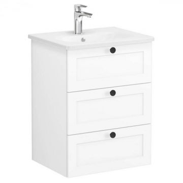 Unitate de baza lavoar baie, cu trei sertare 60cm alb mat, cu rounded lavoar   chiuveta baie   68904