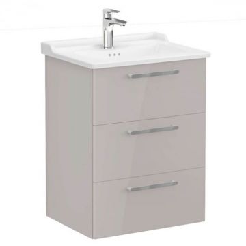 Unitate de baza lavoar baie, cu trei sertare 60cm inalt gloss sahara beige, cu classical lavoar   chiuveta baie   68344
