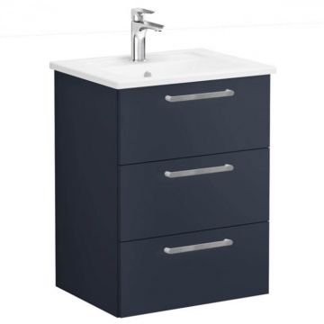Unitate de baza lavoar baie, cu trei sertare 60cm mat dark albastru, cu angular lavoar   chiuveta baie   68335