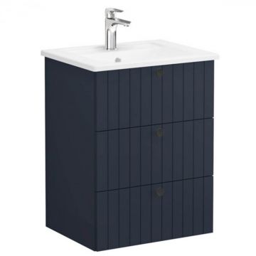 Unitate de baza lavoar baie, cu trei sertare 60cm mat dark albastru, cu angular lavoar   chiuveta baie   69476