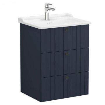 Unitate de baza lavoar baie, cu trei sertare 60cm mat dark albastru, cu classical lavoar   chiuveta baie   69490