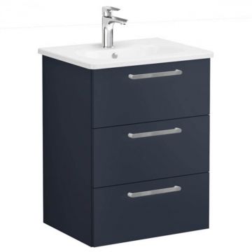 Unitate de baza lavoar baie, cu trei sertare 60cm mat dark albastru, cu rounded lavoar   chiuveta baie   68339