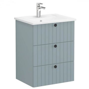 Unitate de baza lavoar baie, cu trei sertare 60cm mat fijord green, cu angular lavoar   chiuveta baie   69474