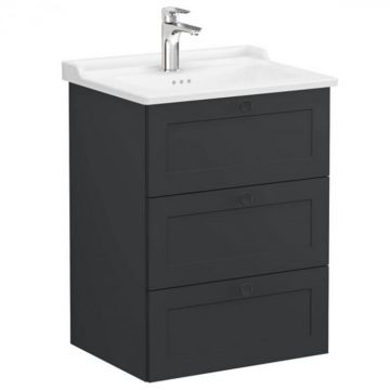 Unitate de baza lavoar baie, cu trei sertare 60cm mat graphite, cu classical lavoar   chiuveta baie   68915