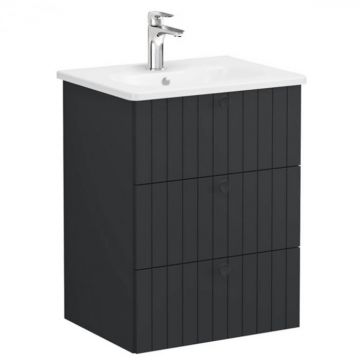 Unitate de baza lavoar baie, cu trei sertare 60cm mat graphite, cu rounded lavoar   chiuveta baie   69482