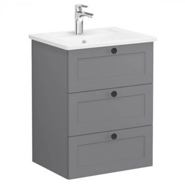 Unitate de baza lavoar baie, cu trei sertare 60cm mat grey, cu angular lavoar   chiuveta baie   68899