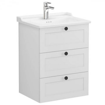 Unitate de baza lavoar baie, cu trei sertare 60cm mat gri deschis, cu classical lavoar   chiuveta baie   68912