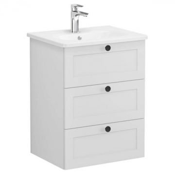 Unitate de baza lavoar baie, cu trei sertare 60cm mat gri deschis, cu rounded lavoar   chiuveta baie   68905