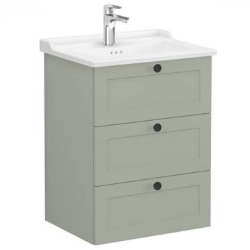 Unitate de baza lavoar baie, cu trei sertare 60cm mat retro green, cu classical lavoar   chiuveta baie   68917