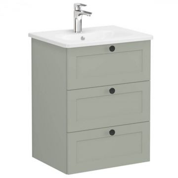 Unitate de baza lavoar baie, cu trei sertare 60cm mat retro green, cu rounded lavoar   chiuveta baie   68910