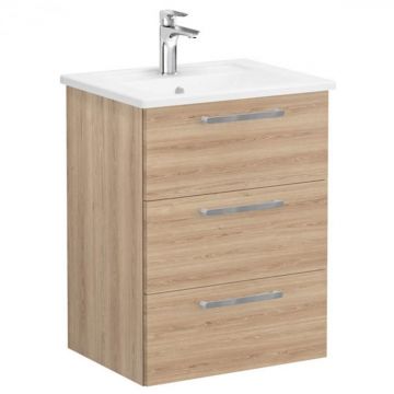 Unitate de baza lavoar baie, cu trei sertare 60cm natural oak, cu angular lavoar   chiuveta baie   66458