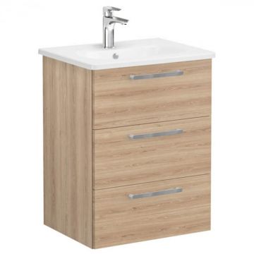 Unitate de baza lavoar baie, cu trei sertare 60cm natural oak, cu rounded lavoar   chiuveta baie   66459