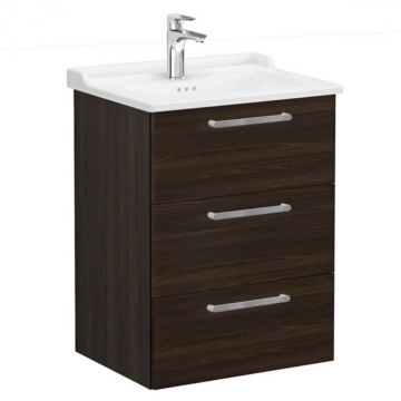 Unitate de baza lavoar baie, cu trei sertare 60cm walnut, cu classical lavoar   chiuveta baie   68349