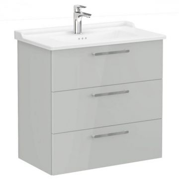 Unitate de baza lavoar baie, cu trei sertare 80cm, inalt gloss pearl grey, cu classical lavoar   chiuveta baie   68360
