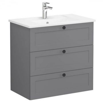 Unitate de baza lavoar baie, cu trei sertare 80cm, mat grey, cu angular lavoar   chiuveta baie   68920